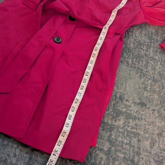 London Fog Women's Vibrant Pink Trench Coat Size XL - Picture 3 of 5